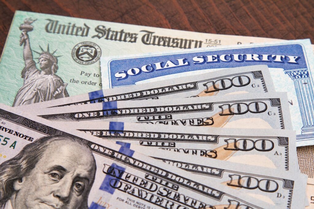 American Dollars representing as Social Security Money