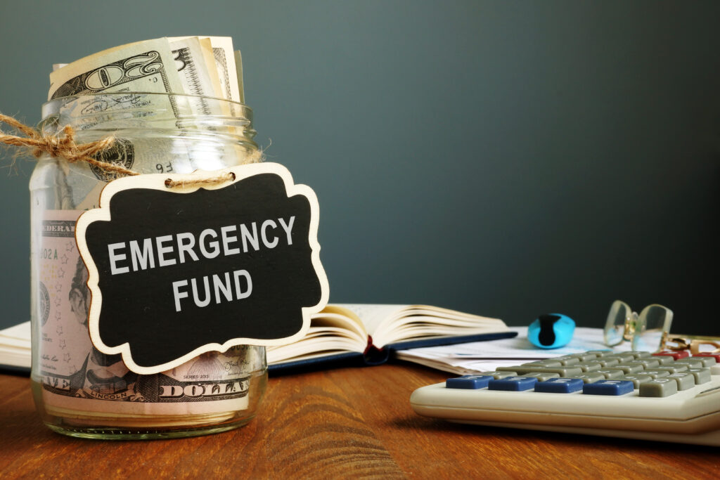 Emergency Fund - Jar filled with Emergency Cash